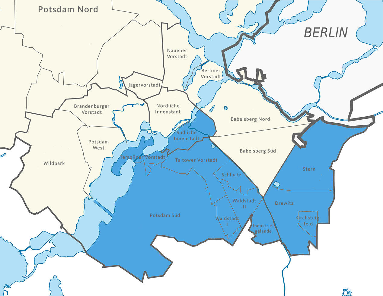 Übersicht über die Wahlkreise Potsdam I und II